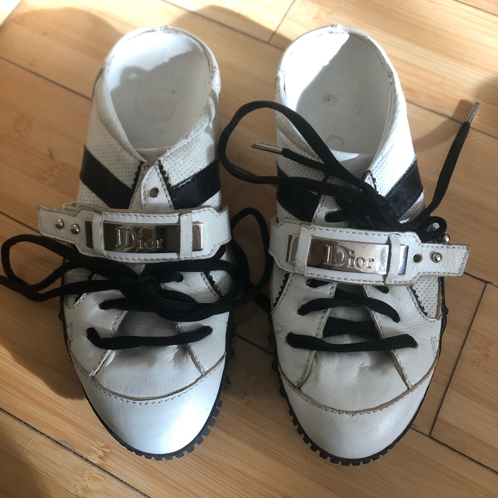 Vintage Dior Blackless Leather White Sneakers 35